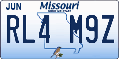 MO license plate RL4M9Z