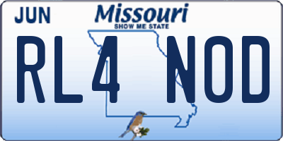MO license plate RL4N0D