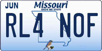 MO license plate RL4N0F