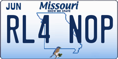 MO license plate RL4N0P