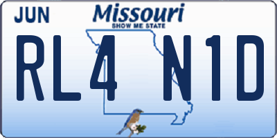 MO license plate RL4N1D