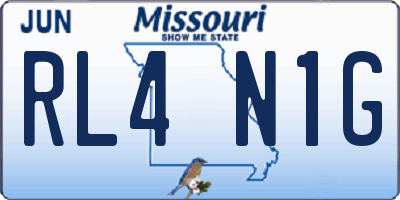 MO license plate RL4N1G