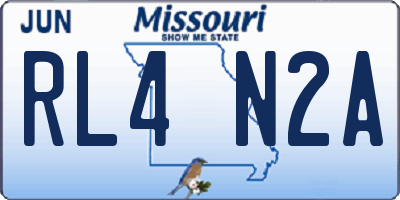 MO license plate RL4N2A