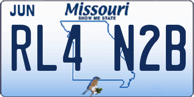 MO license plate RL4N2B