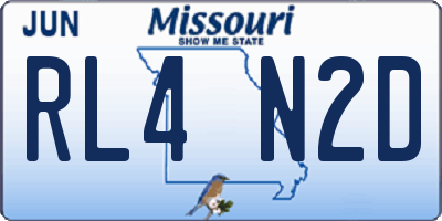 MO license plate RL4N2D