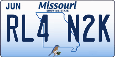 MO license plate RL4N2K