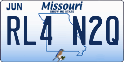MO license plate RL4N2Q