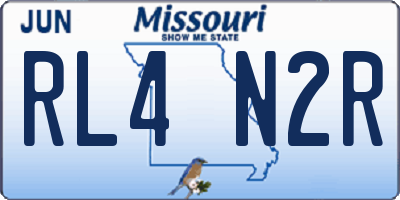 MO license plate RL4N2R