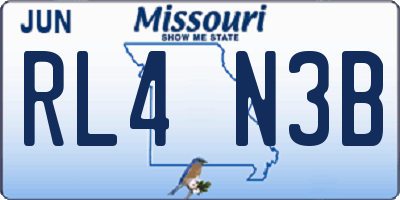 MO license plate RL4N3B