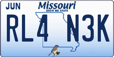 MO license plate RL4N3K
