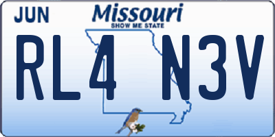 MO license plate RL4N3V