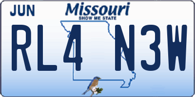MO license plate RL4N3W