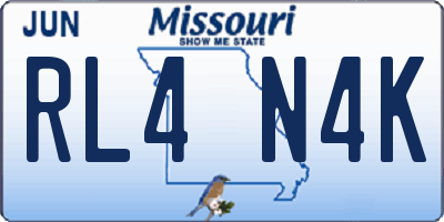MO license plate RL4N4K