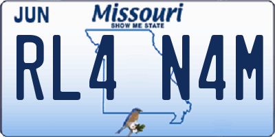 MO license plate RL4N4M