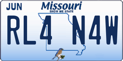 MO license plate RL4N4W