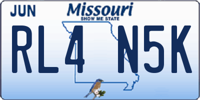 MO license plate RL4N5K