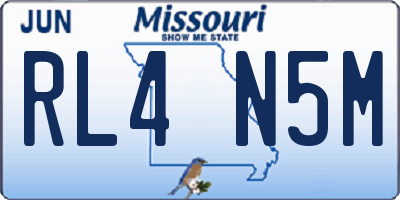 MO license plate RL4N5M