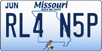 MO license plate RL4N5P