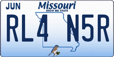 MO license plate RL4N5R