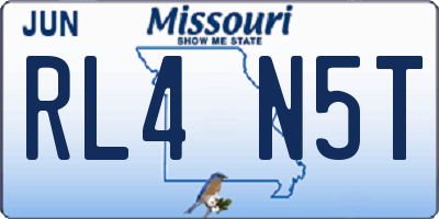 MO license plate RL4N5T