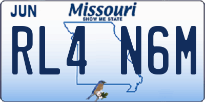 MO license plate RL4N6M