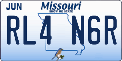 MO license plate RL4N6R
