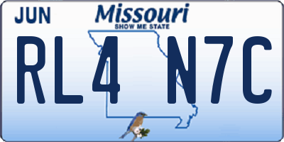 MO license plate RL4N7C