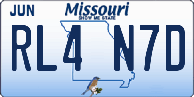 MO license plate RL4N7D