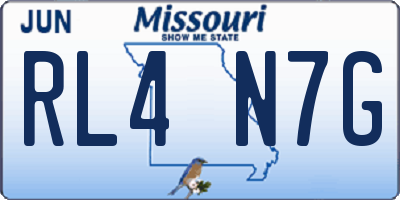 MO license plate RL4N7G