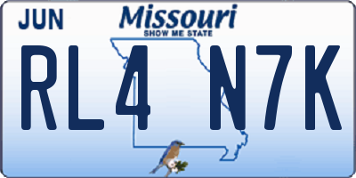 MO license plate RL4N7K