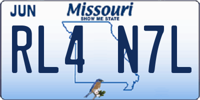 MO license plate RL4N7L