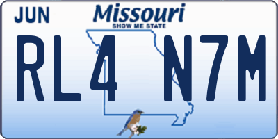 MO license plate RL4N7M