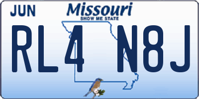 MO license plate RL4N8J