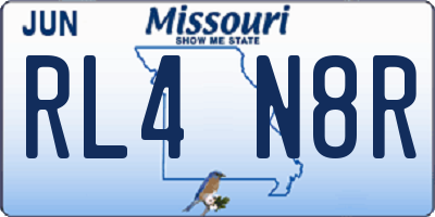 MO license plate RL4N8R