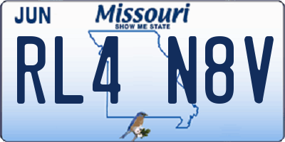 MO license plate RL4N8V
