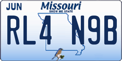 MO license plate RL4N9B