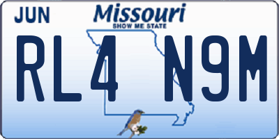 MO license plate RL4N9M