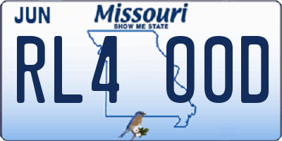 MO license plate RL4O0D
