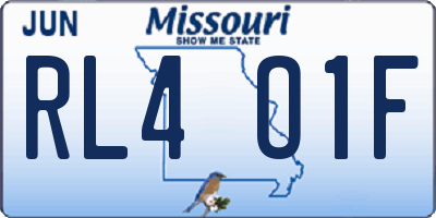 MO license plate RL4O1F