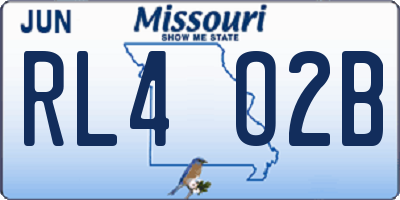 MO license plate RL4O2B