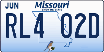 MO license plate RL4O2D