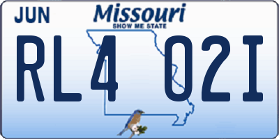 MO license plate RL4O2I