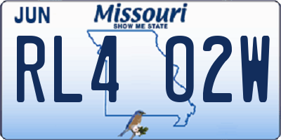 MO license plate RL4O2W