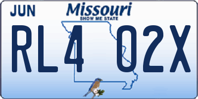 MO license plate RL4O2X