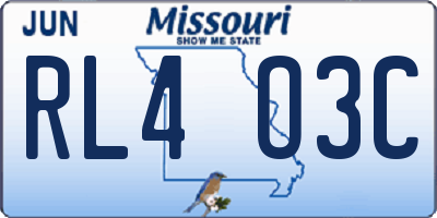 MO license plate RL4O3C