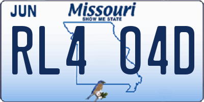 MO license plate RL4O4D