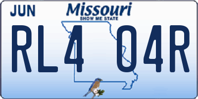 MO license plate RL4O4R