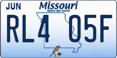 MO license plate RL4O5F
