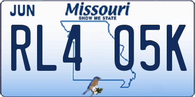 MO license plate RL4O5K