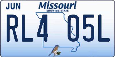 MO license plate RL4O5L